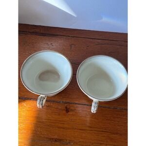 Wedgwood (2) Patrician Creamware With Gold‎ Detail Teacups And Saucers (2)